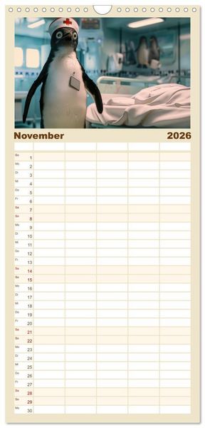 Produktbild: Familienplaner 2026 - Tierisch lustige Krankenpfleger mit 5 Spalten (Wandkalender, 21 x 45 cm) CALVENDO
