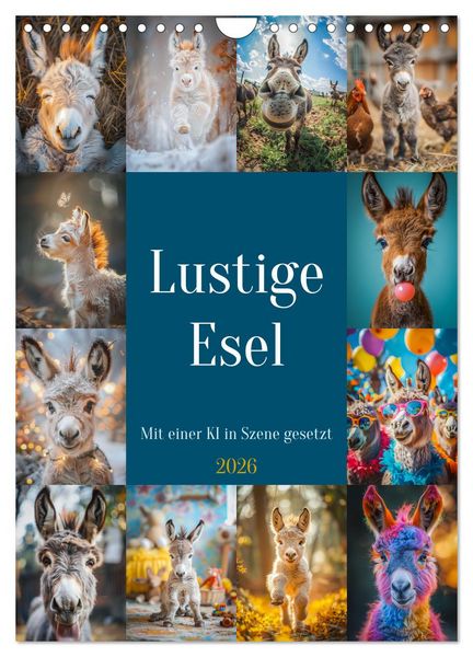 Produktbild: Lustige Esel (Wandkalender 2026 DIN A4 hoch), CALVENDO Monatskalender