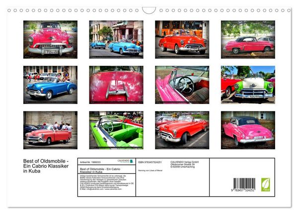 Produktbild: Best of Oldsmobile - Ein Cabrio Klassiker in Kuba (Wandkalender 2026 DIN A3 quer), CALVENDO Monatskalender