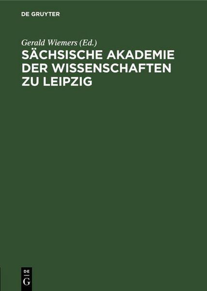 Produktbild: S&auml;chsische Akademie der Wissenschaften zu Leipzig