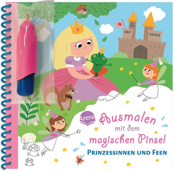 Ausmalen mit dem magischen Pinsel. Prinzessinnen und Feen, Gebundene Ausgabe von Prisca La Tandé, Arena, 978-3-401-71926-9