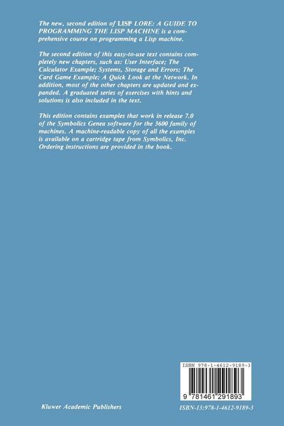 Produktbild: LISP Lore: A Guide to Programming the LISP Machine