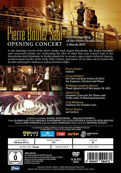 Produktbild: Pierre Boulez Saal - Opening Concert (Berlin 2017) [2 DVDs]