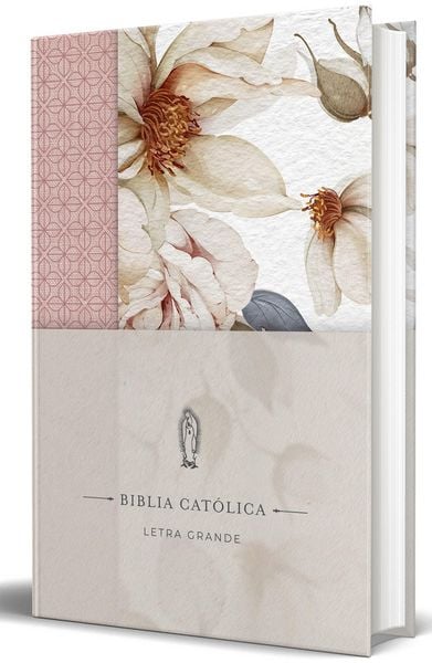 La Biblia Católica: Edición Letra Grande. Tapa Dura, Tela Rosada Con Flores / Catholic Bible: Large Print, Hard Cover, Pink Cloth with Flowers,