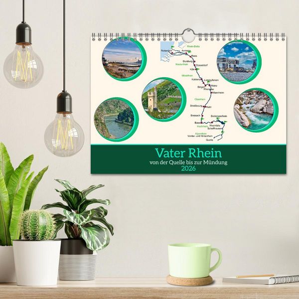 Produktbild: Vater Rhein von der Quelle bis zur M&uuml;ndung (Wandkalender 2026 DIN A4 quer), CALVENDO Monatskalender