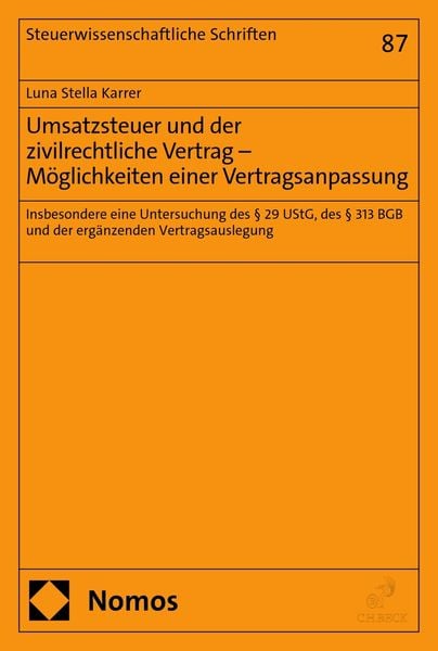 Produktbild: Umsatzsteuer und der zivilrechtliche Vertrag - M&ouml;glichkeiten einer Vertragsanpassung