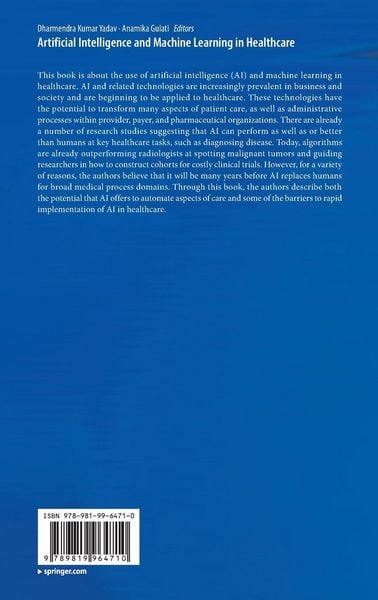 Produktbild: Artificial Intelligence and Machine Learning in Healthcare
