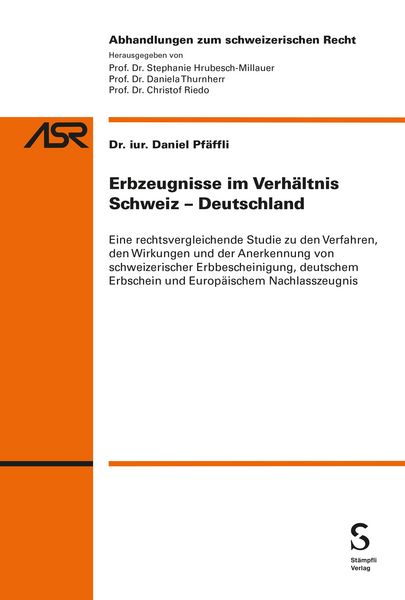 Produktbild: Erbzeugnisse im Verh&auml;ltnis Schweiz-Deutschland