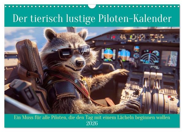 Produktbild: Der tierisch lustige Piloten-Kalender (Wandkalender 2026 DIN A3 quer), CALVENDO Monatskalender