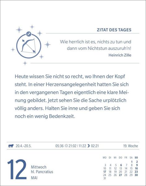 Produktbild: Sch&uuml;tze Sternzeichenkalender 2027 - Tagesabrei&szlig;kalender - Ihr Horoskop f&uuml;r jeden Tag