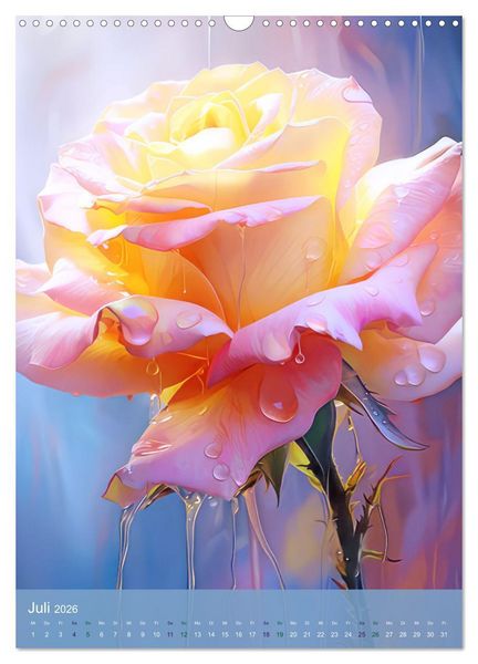 Produktbild: Blumen im Malstil (Wandkalender 2026 DIN A3 hoch), CALVENDO Monatskalender