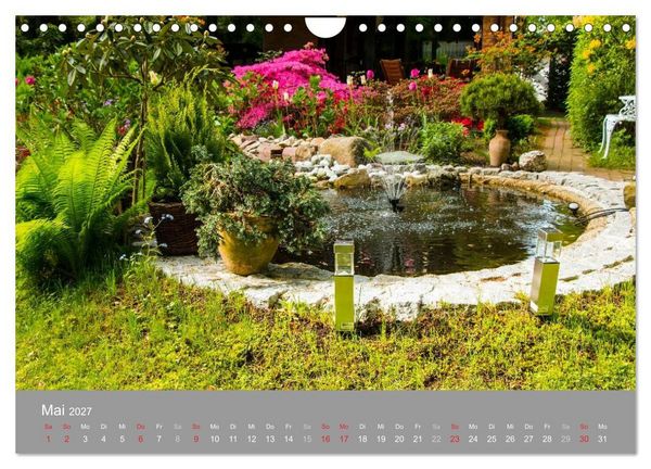 Produktbild: Romantische Garten-Paradiese (Wandkalender 2027 DIN A4 quer), CALVENDO Monatskalender