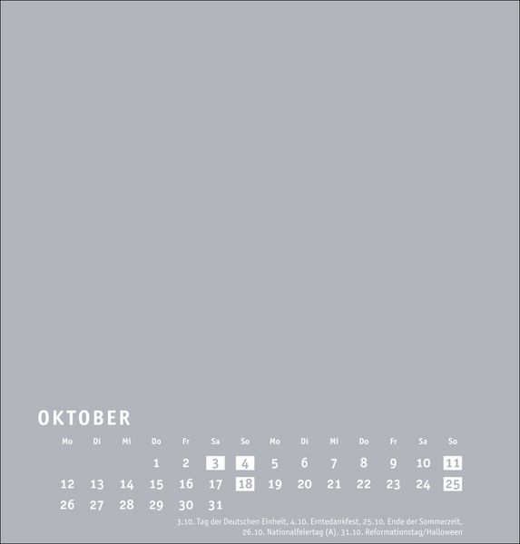 Produktbild: Premium-Bastelkalender silbergrau mittel 2026