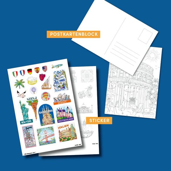 Produktbild: Colorful World Weltreise - Fernweh-Ausmal-Koffer