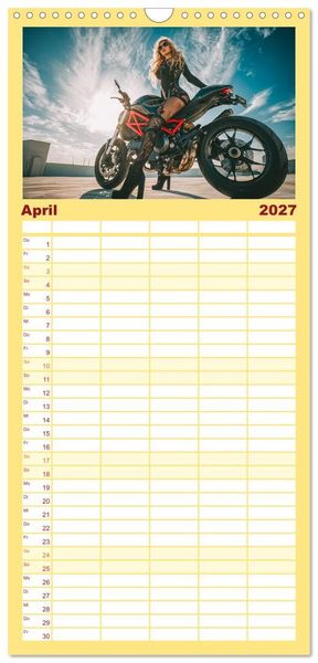 Produktbild: Familienplaner 2027 - Schnelle Bikes und Starke Frauen mit 5 Spalten (Wandkalender, 21 x 45 cm) CALVENDO