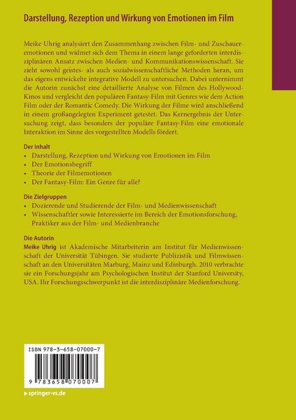 Produktbild: Darstellung, Rezeption und Wirkung von Emotionen im Film
