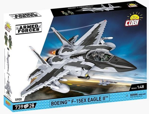 COBI Armed Forces 5900 - Boeing F-15 EX Eagle II, Bausatz 1:48, 739 Klemmbausteine, 2 Figuren