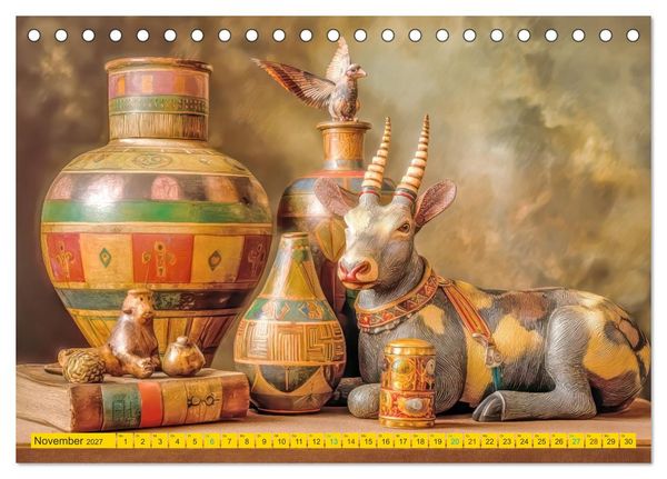 Produktbild: Afrikanische Stillleben - Der afrikanischen Kunst nachempfunden (Tischkalender 2027 DIN A5 quer), CALVENDO Monatskalender