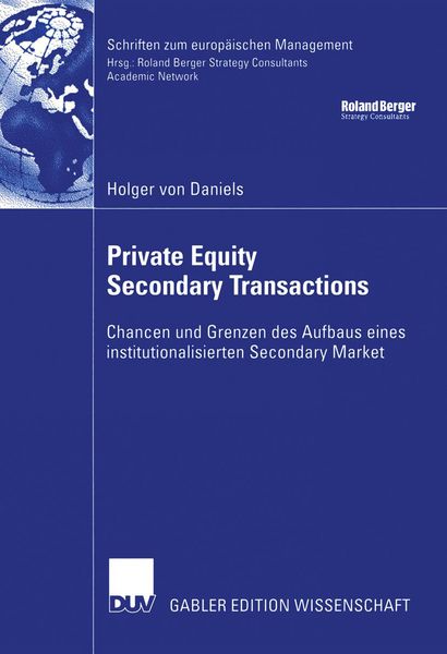 Produktbild: Private Equity Secondary Transactions