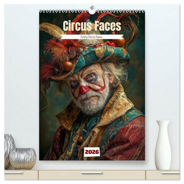 Produktbild: Circus Faces (High Quality Premium Wall Calendar 2026 DIN A2 portrait),CALVENDO 12 Month Wall Calendar