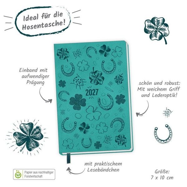 Produktbild: TR&Ouml;TSCH - Taschenkalender A7 Soft Touch Gl&uuml;ck 2027
