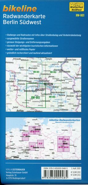 Produktbild: Radwanderkarte Berlin S&uuml;dwest (RW-B03)