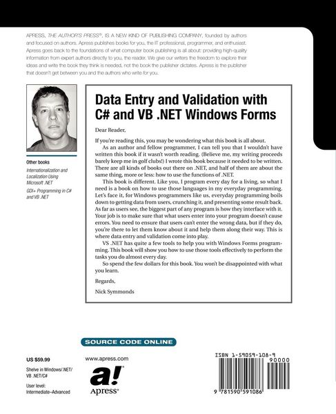Produktbild: Data Entry and Validation with C# and VB .NET Windows Forms