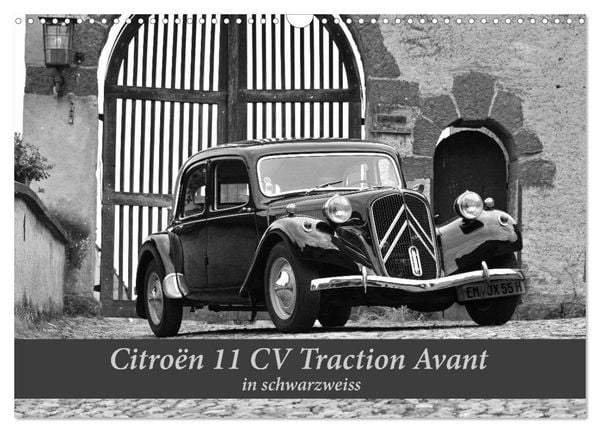 Produktbild: Citro&euml;n 11 CV Traction Avant in schwarzweiss (Wandkalender 2025 DIN A3 quer), CALVENDO Monatskalender