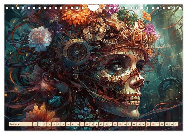 Produktbild: Floraler Steampunk (Wandkalender 2026 DIN A4 quer), CALVENDO Monatskalender