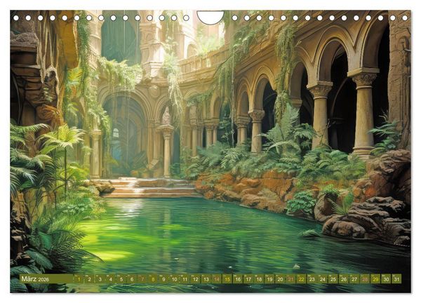 Produktbild: Ruinen versunkener Kulturen - Fantasiebilder (Wandkalender 2026 DIN A4 quer), CALVENDO Monatskalender