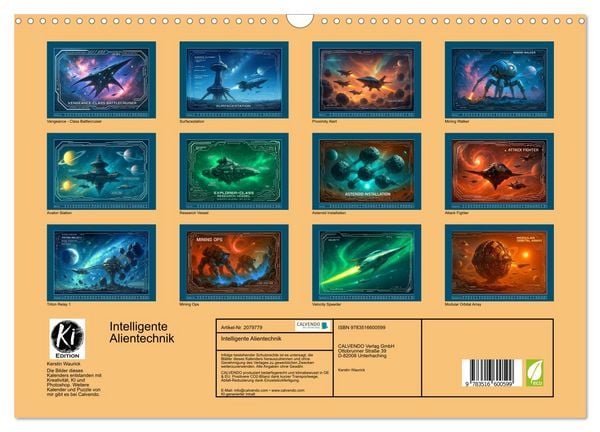 Produktbild: Intelligente Alientechnik (Wandkalender 2026 DIN A3 quer), CALVENDO Monatskalender