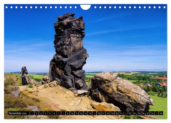 Produktbild: Die Teufelsmauer - Bizarre Felsformationen im Harz (Wandkalender 2026 DIN A4 quer), CALVENDO Monatskalender