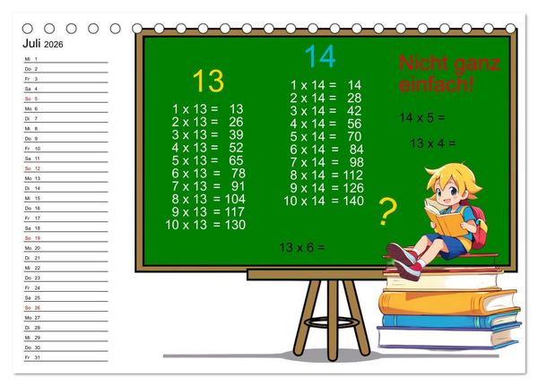 Produktbild: Mathematik f&uuml;r Grundsch&uuml;ler (Tischkalender 2026 DIN A5 quer), CALVENDO Monatskalender