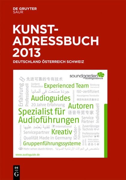Produktbild: Kunstadressbuch Deutschland, &Ouml;sterreich, Schweiz 2013