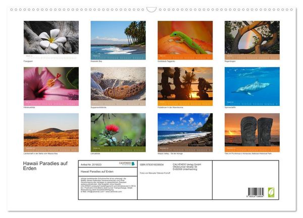 Produktbild: Hawaii Paradies auf Erden (Wandkalender 2026 DIN A2 quer), CALVENDO Monatskalender