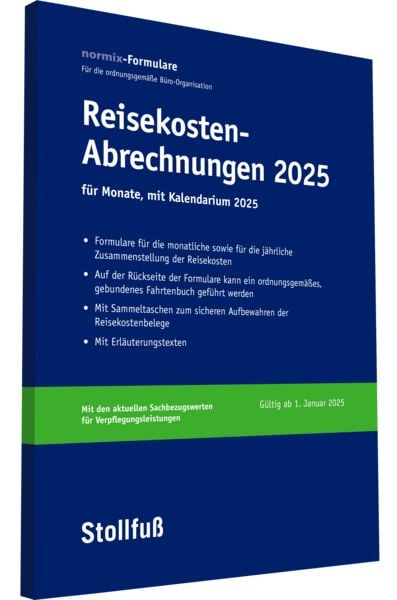 Produktbild: Reisekostenabrechnungen 2025 mit Kalendarium