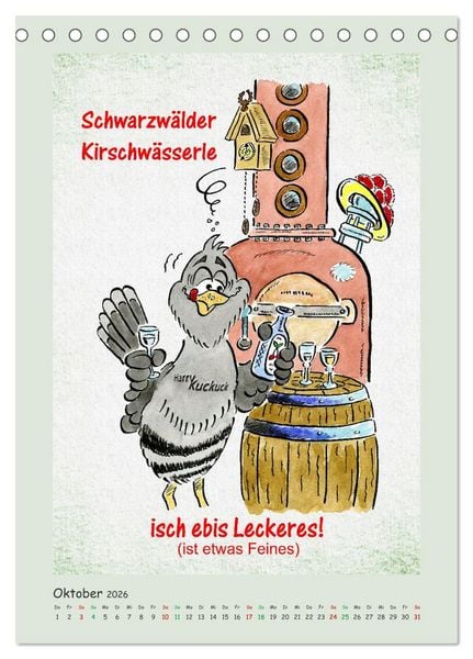 Produktbild: Bollenhut Cartoons (Tischkalender 2026 DIN A5 hoch), CALVENDO Monatskalender