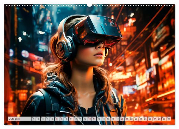 Produktbild: KI UND METAVERSE Algorithmen sowie virtuelle Realit&auml;t (hochwertiger Premium Wandkalender 2026 DIN A2 quer), Kunstdruck in Hochglanz