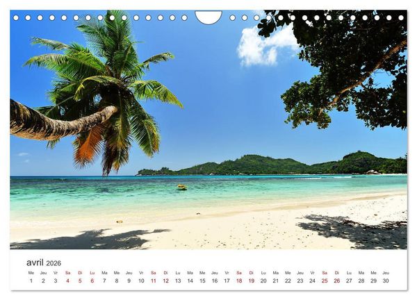 Produktbild: Plages de r&ecirc;ve Seychelles (Calendrier mural 2026 DIN A4 vertical), CALVENDO calendrier mensuel