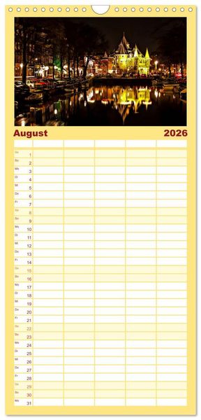 Produktbild: Familienplaner 2026 - Amsterdam - Venedig des Nordens mit 5 Spalten (Wandkalender, 21 x 45 cm) CALVENDO