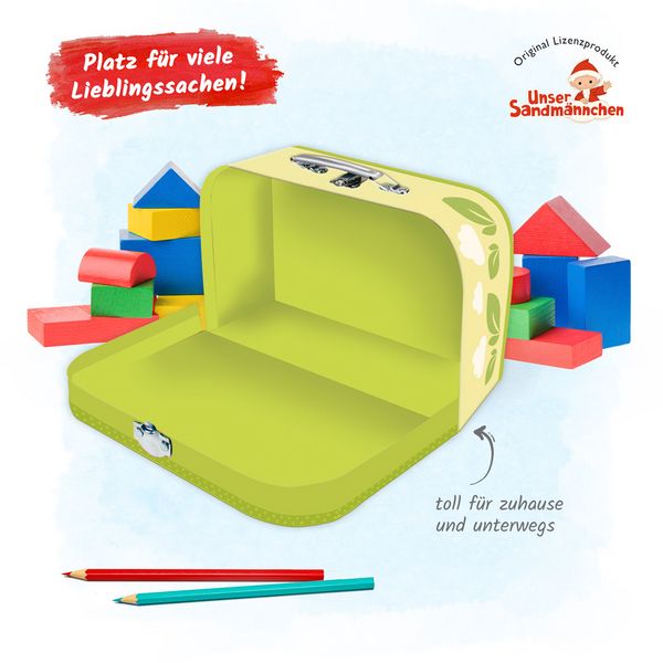 Produktbild: Tr&ouml;tsch Kinderkoffer "Sandmann" Lokomotive medium, Pappkoffer, Koffer aus Pappe, Geschenk Verpackung, Gutschein Verpackung,Spielkoffer, Metallgriff und Metallhenkel, Reisekoffer Kinder
