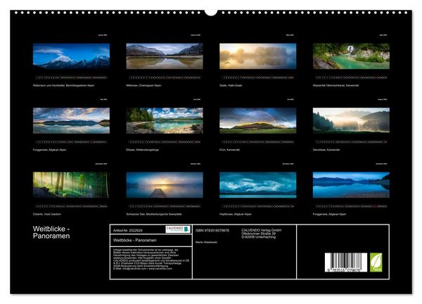 Produktbild: Weitblicke - Panoramen (hochwertiger Premium Wandkalender 2026 DIN A2 quer), Kunstdruck in Hochglanz