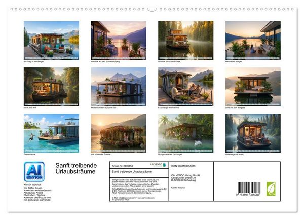Produktbild: Sanft treibende Urlaubstr&auml;ume (Wandkalender 2027 DIN A2 quer), CALVENDO Monatskalender