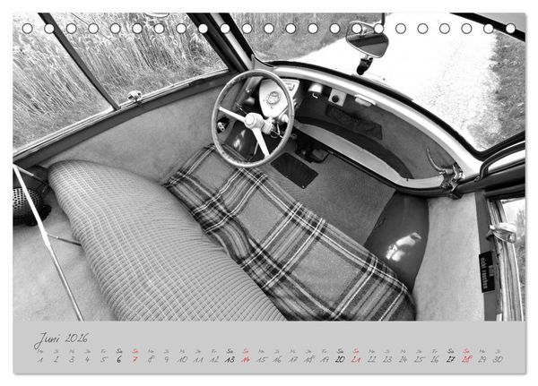 Produktbild: BMW Isetta 300 in schwarzwei&szlig; (Tischkalender 2026 DIN A5 quer), CALVENDO Monatskalender