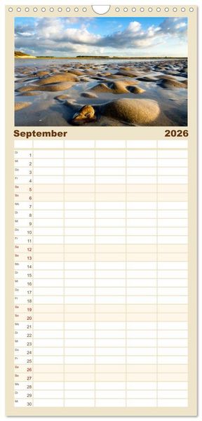 Produktbild: Familienplaner 2026 - Zeeland mit 5 Spalten (Wandkalender, 21 x 45 cm) CALVENDO