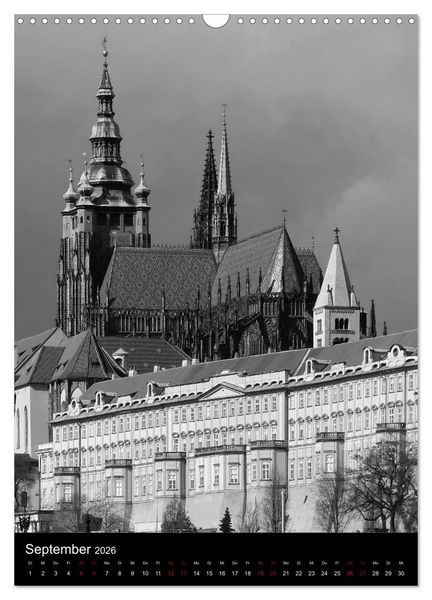 Produktbild: Prag - Die goldene Stadt in monochrom (Wandkalender 2026 DIN A3 hoch), CALVENDO Monatskalender