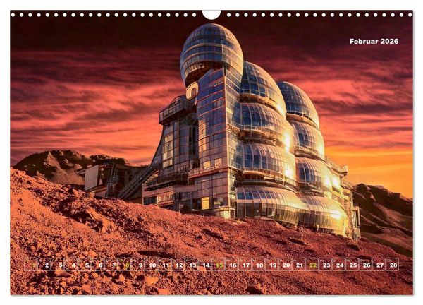 Produktbild: Pionierbauten auf fremden Planeten (Wandkalender 2026 DIN A3 quer), CALVENDO Monatskalender