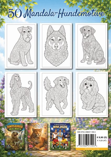 Produktbild: Mandala Malbuch Hunde f&uuml;r Kinder ab 8 Jahren mit 50 sch&ouml;nen Ausmalbildern