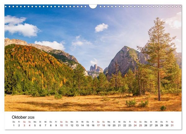 Produktbild: Dolomiten, Drei Zinnen Naturpark: Alpenlandschaften (Wandkalender 2026 DIN A3 quer), CALVENDO Monatskalender