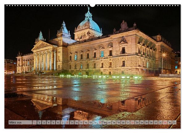 Produktbild: Leipzig - Fotografiert bei Nacht von Michael Allmaier (Wandkalender 2026 DIN A2 quer), CALVENDO Monatskalender